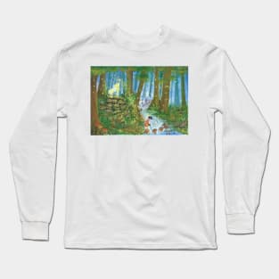 a magical story book follow me magical fantasy children illustration Long Sleeve T-Shirt